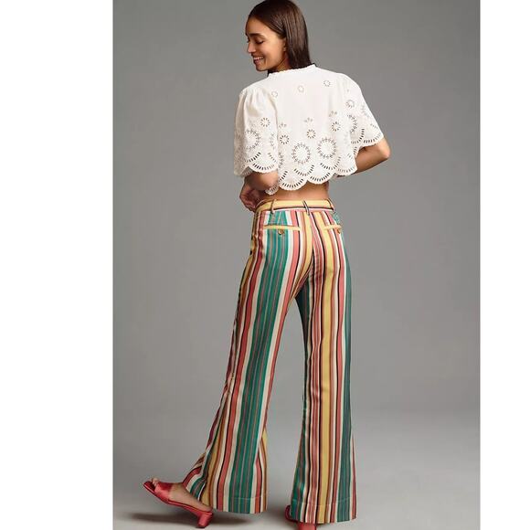 New Anthropologie Tiny Camelia Stripe Pants $160 SIZE 8 Multicolor - Picture 5 of 6